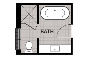 Luxe Bathroom Layout - Option 1